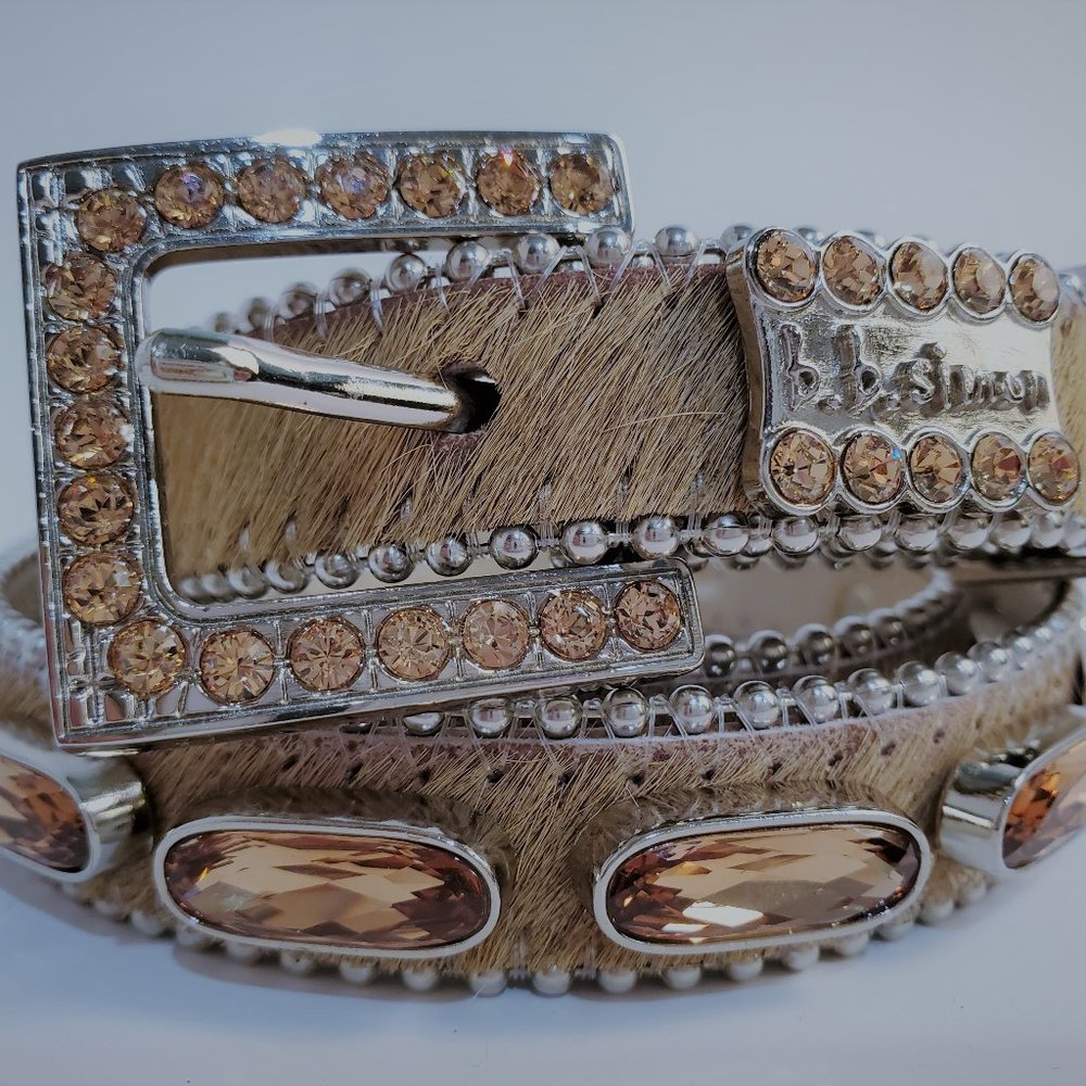 BB  Simon Belt, Calf Hair & Topaz Swarovski
